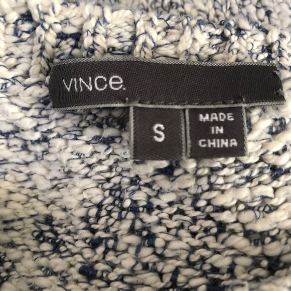 Vince Sweater Linen cotton blend marbled two tone pullover size S - Picture 6 of 7